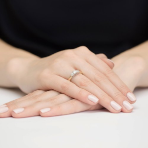 Pierścionek z Brylantami 0,49ct z żółtego złota próby 585. W-0344